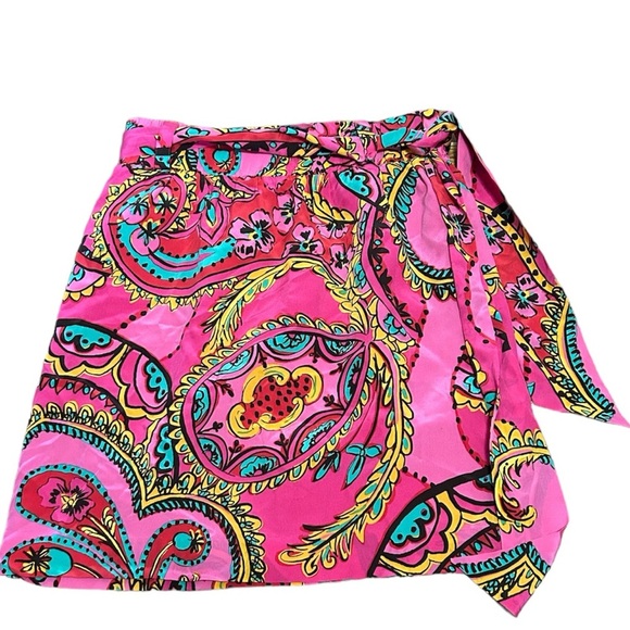 Lilly Pulitzer Anamaria Silk Skirt Azalea Pink Follow The Pink Road S - Picture 2 of 8